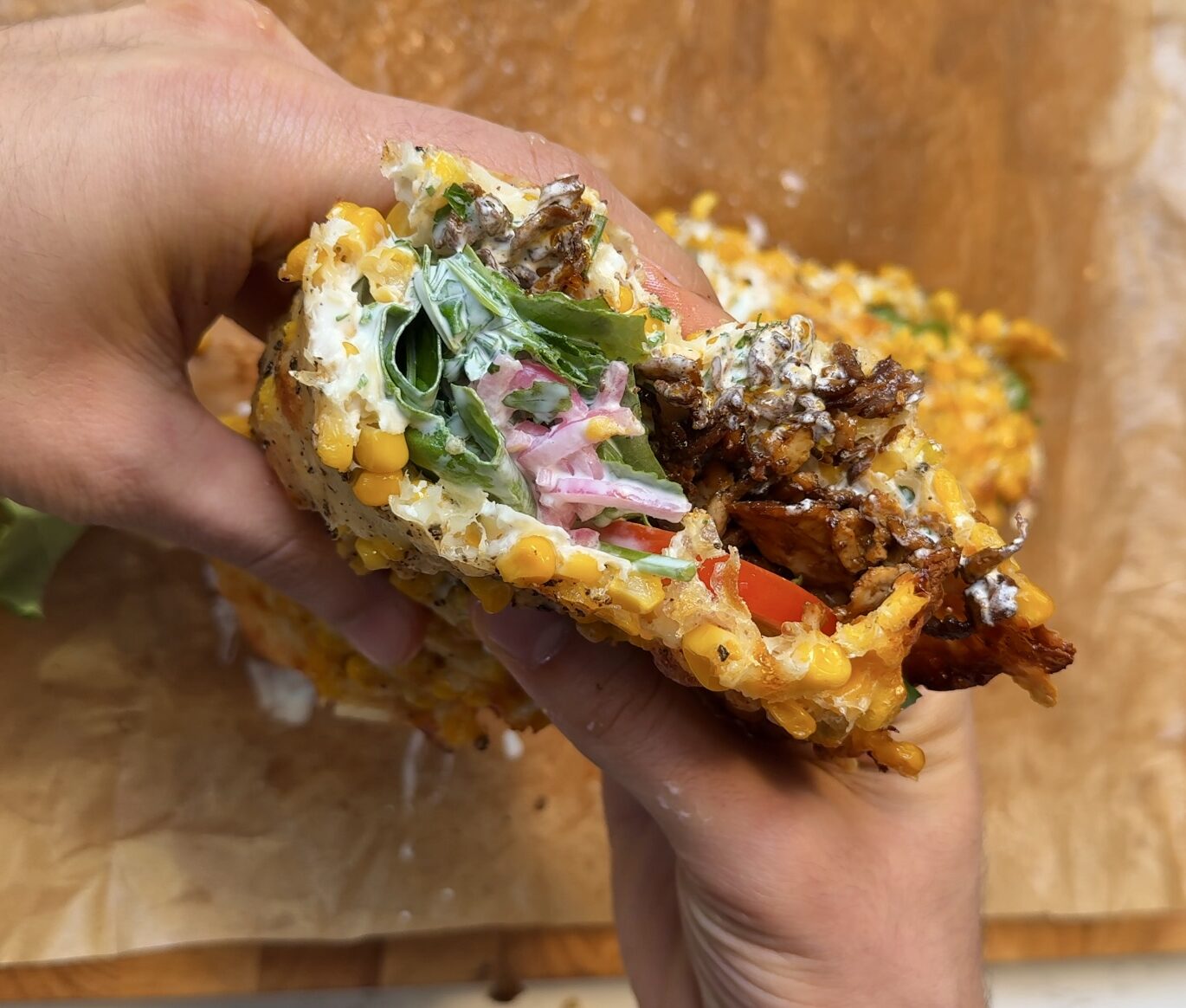 Wraps de maíz con queso