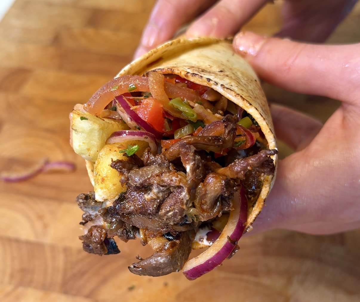 Shawarma vegano de champiñones
