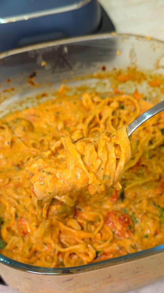 Pasta cremosa de verduras asadas