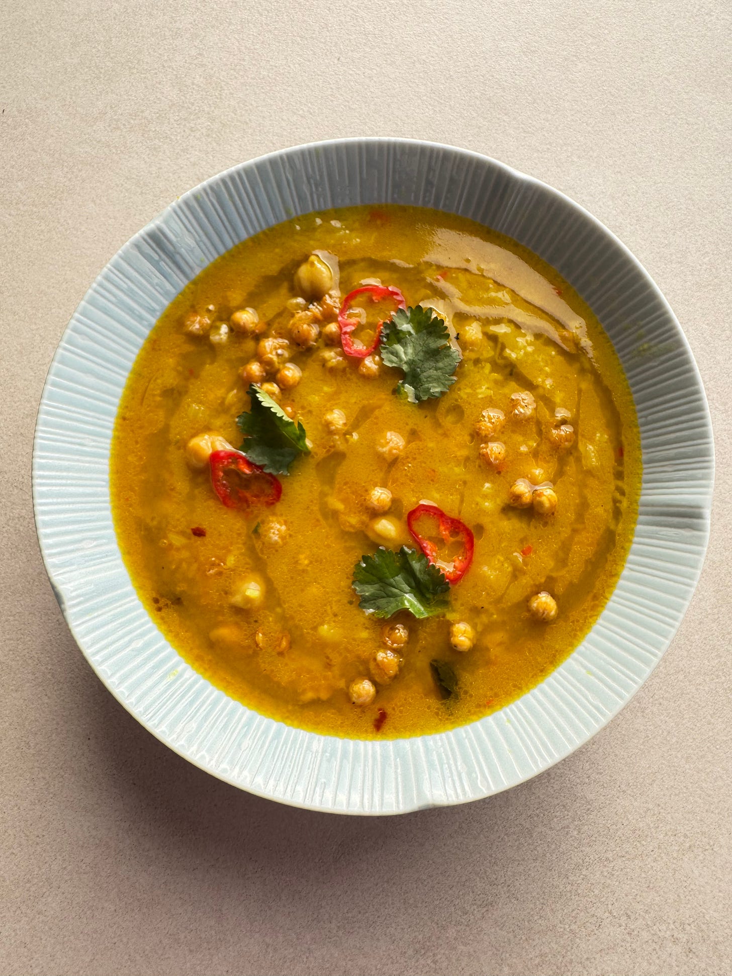 Sopa Caldosa de Garbanzos y Arroz