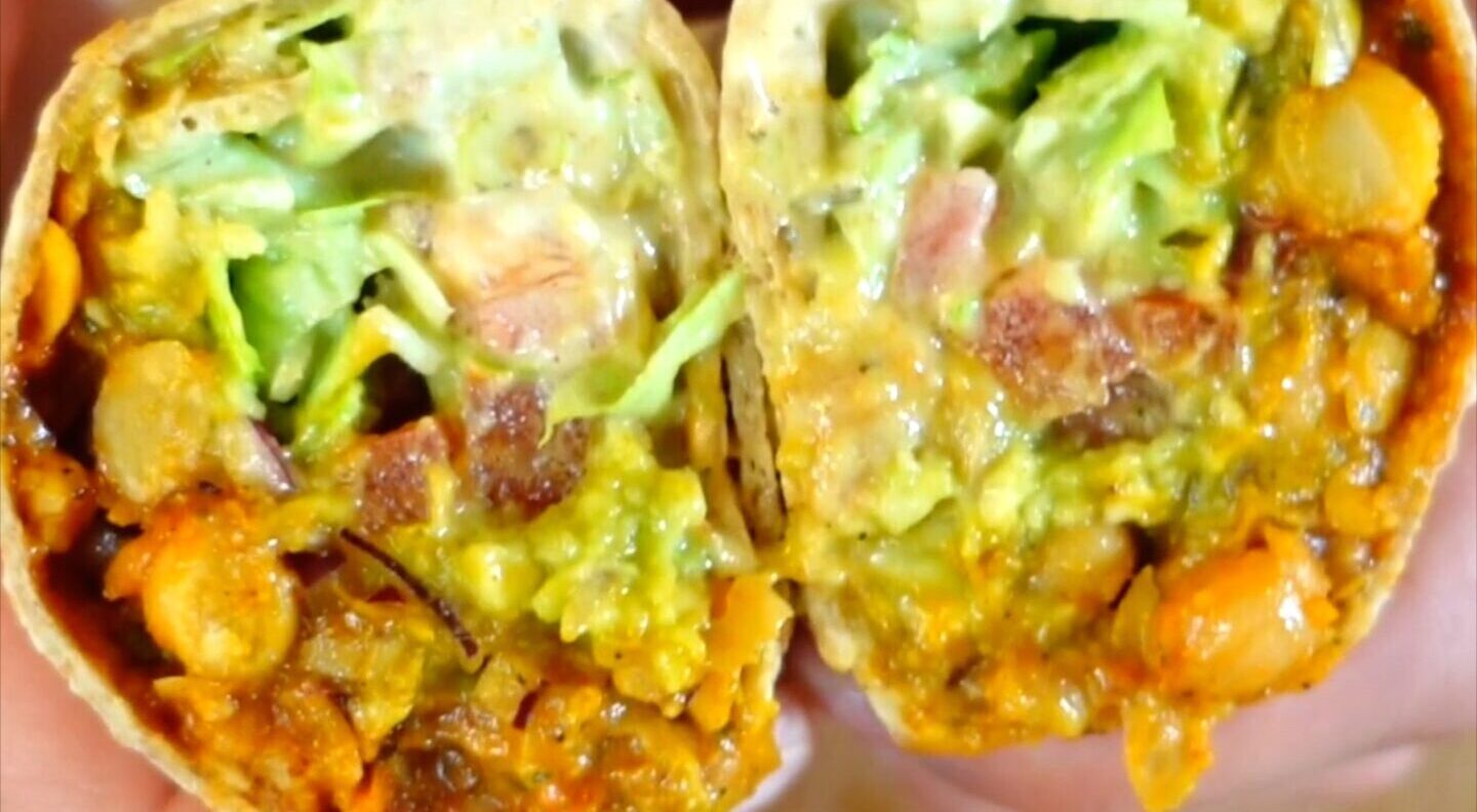 Wrap de garbanzos picantes