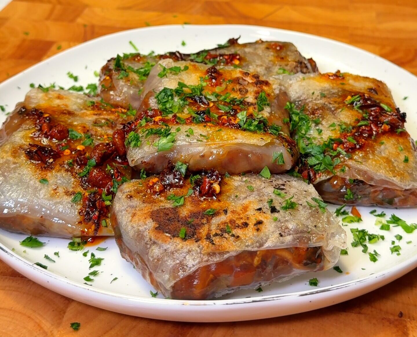 Dumplings Crujientes de Papel de Arroz