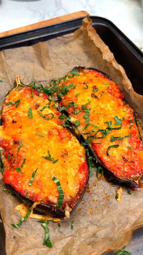 Berenjenas Rellenas Veganas a la Parmesana