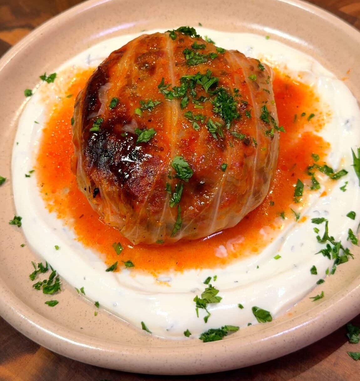 Rollos de repollo veganos rellenos (Lentejas y arroz)