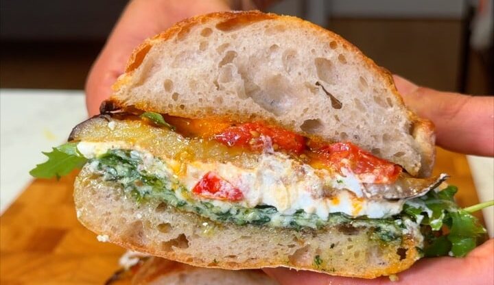 Sándwich de Berenjena con Pesto